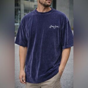 NEW Missguided + Men's Deep Blue Short Sleeve Tee